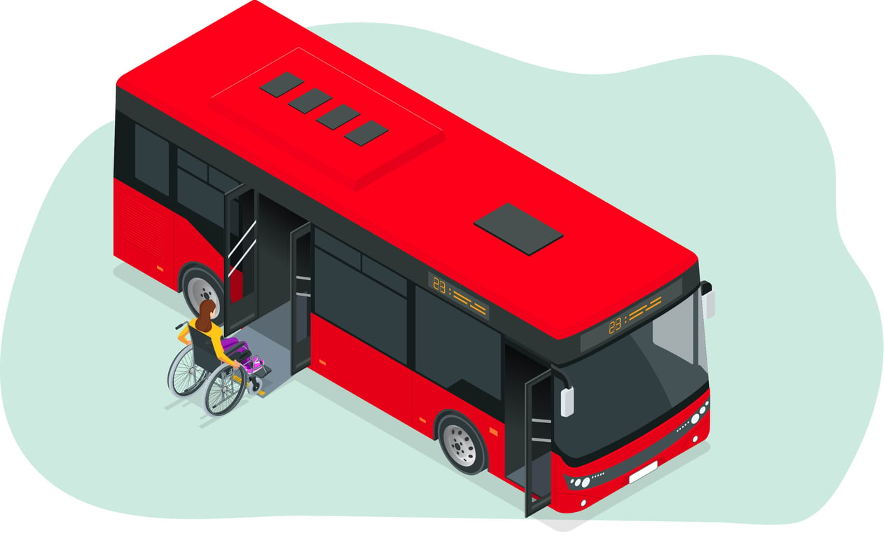 Imagen animada del Metrobús de la Ciudad de México.