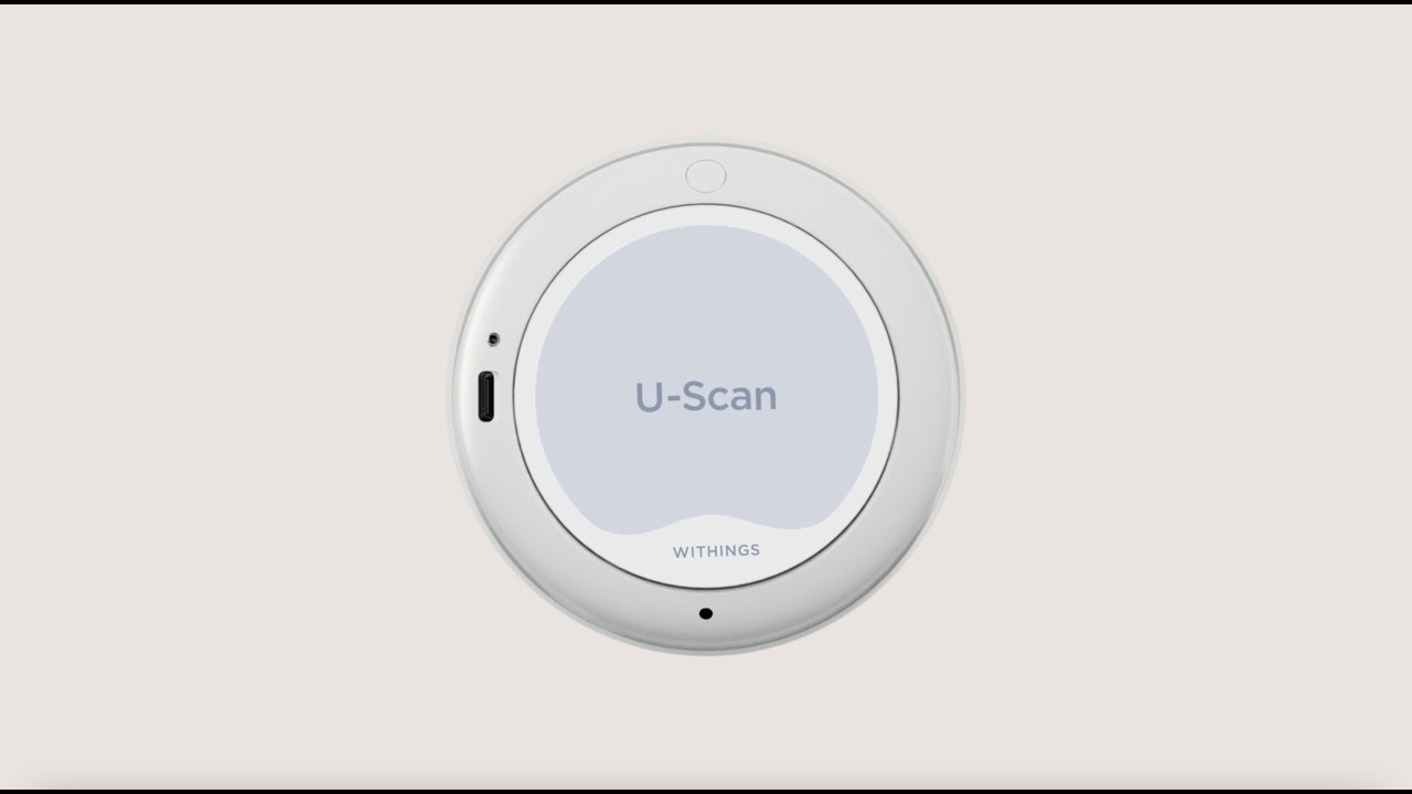 U-SCAN es un dispositivo circular de color blanco.