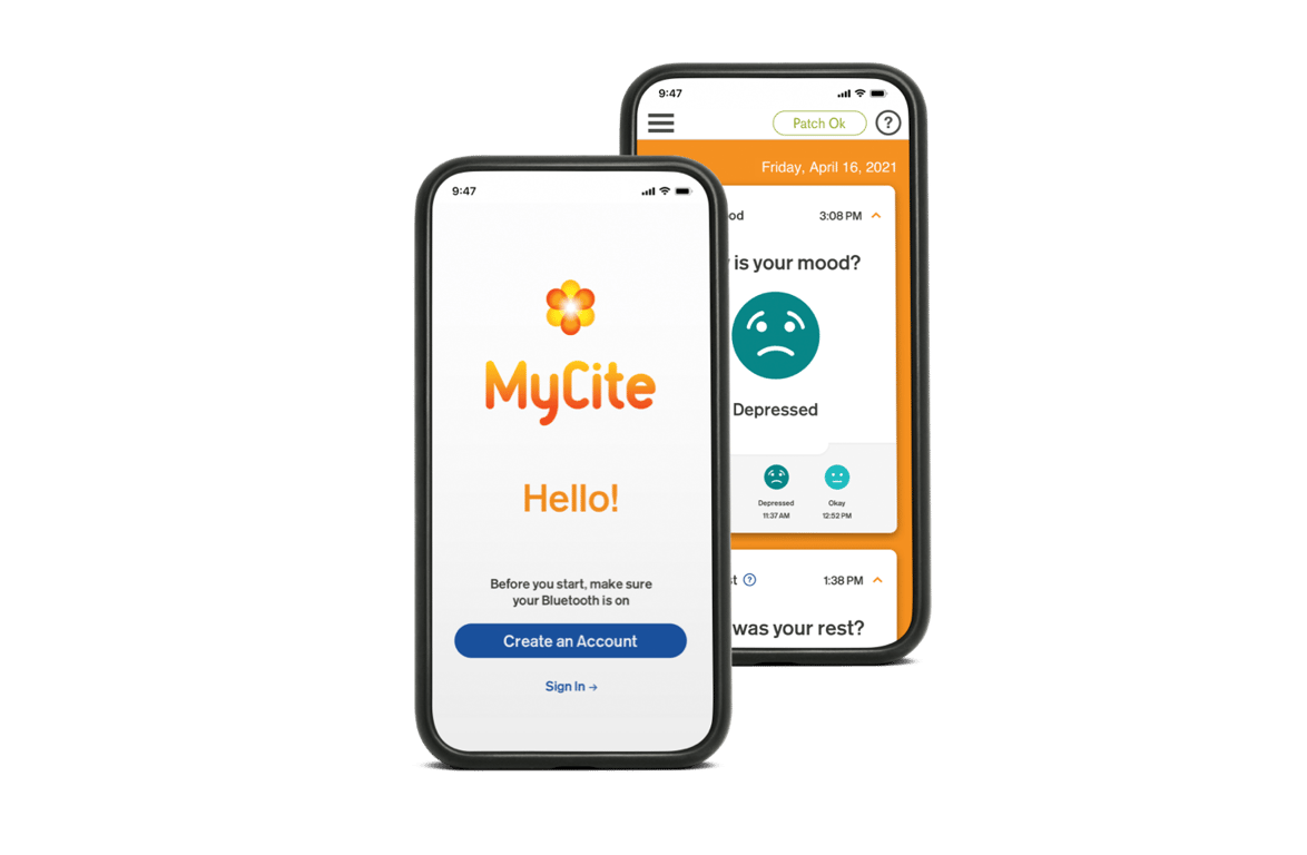 Aplicación MyCite en un teléfono celular