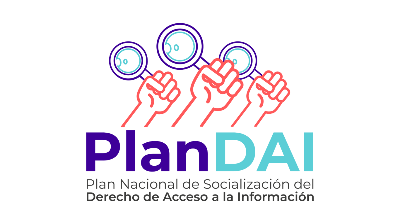 Logotipo del PlanDAI, tres manos sosteniendo una lupa.