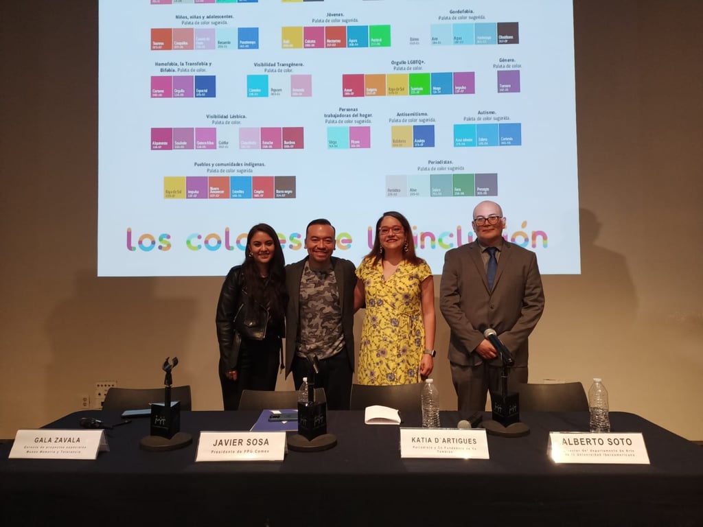 Alberto Soto, Javier Sosa, Katia D'Artigues y Gala Zavala en la conferencia "Los colores de la inclusión"