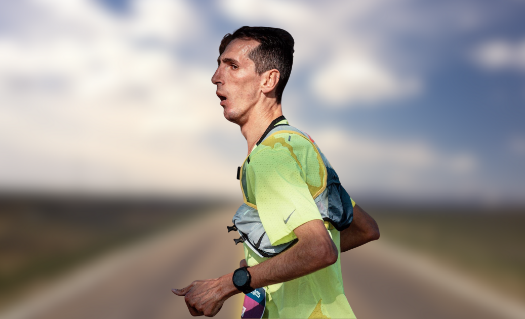 Alex Roca corriendo durante un maratón