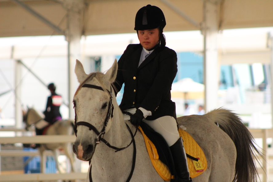 Guadalupe López, participante de equitación con síndrome de Down