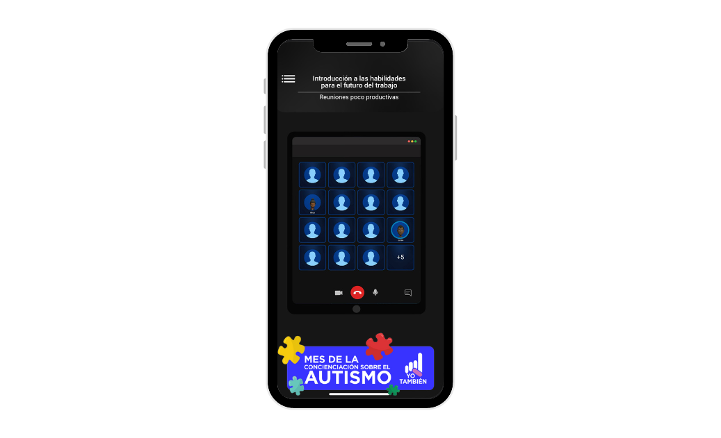 Teléfono celular que proyecta la app para detección temprana del autismo