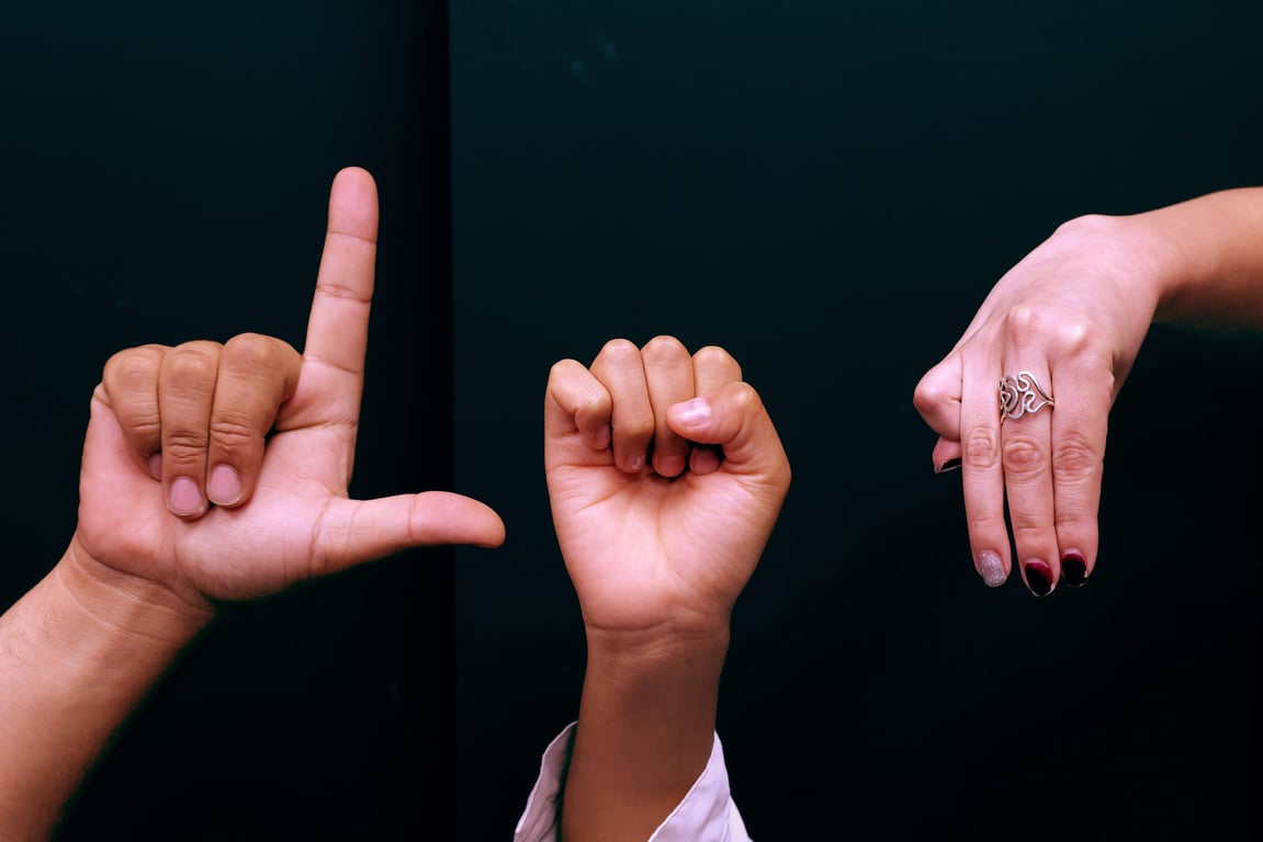 Señas que indican las letras LSM en Lengua de Señas Mexicana