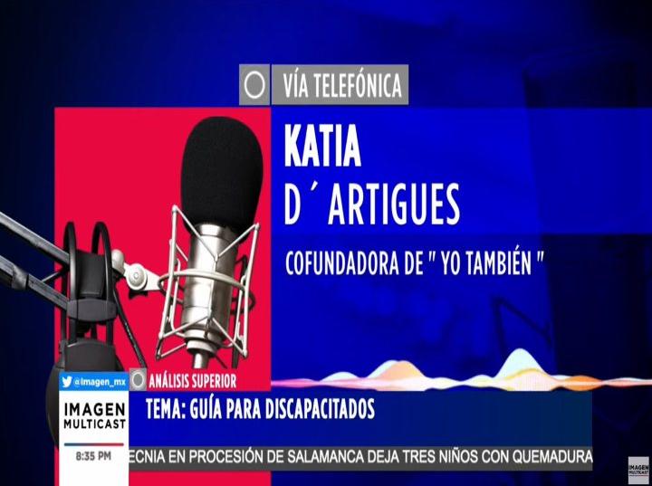 Imagen de una cabina de radio que en fondo dice Katia D'Artigues