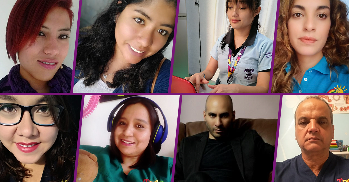 Fotografia con los rostros deMaile, José, Abigail, Alejandra, Ana Gaby, Andrea y Christian