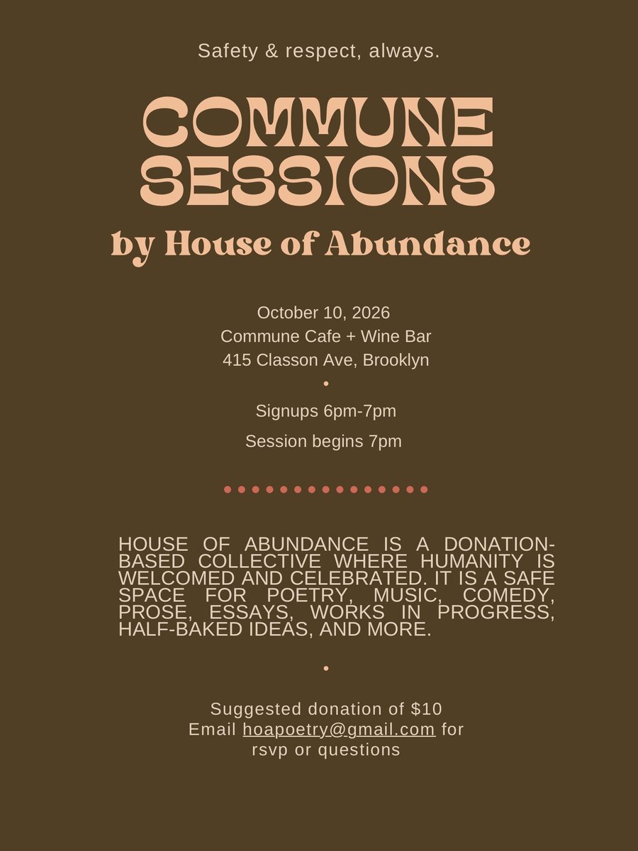 Show: The Fricatives @ House of Abundance 2026-10-10
