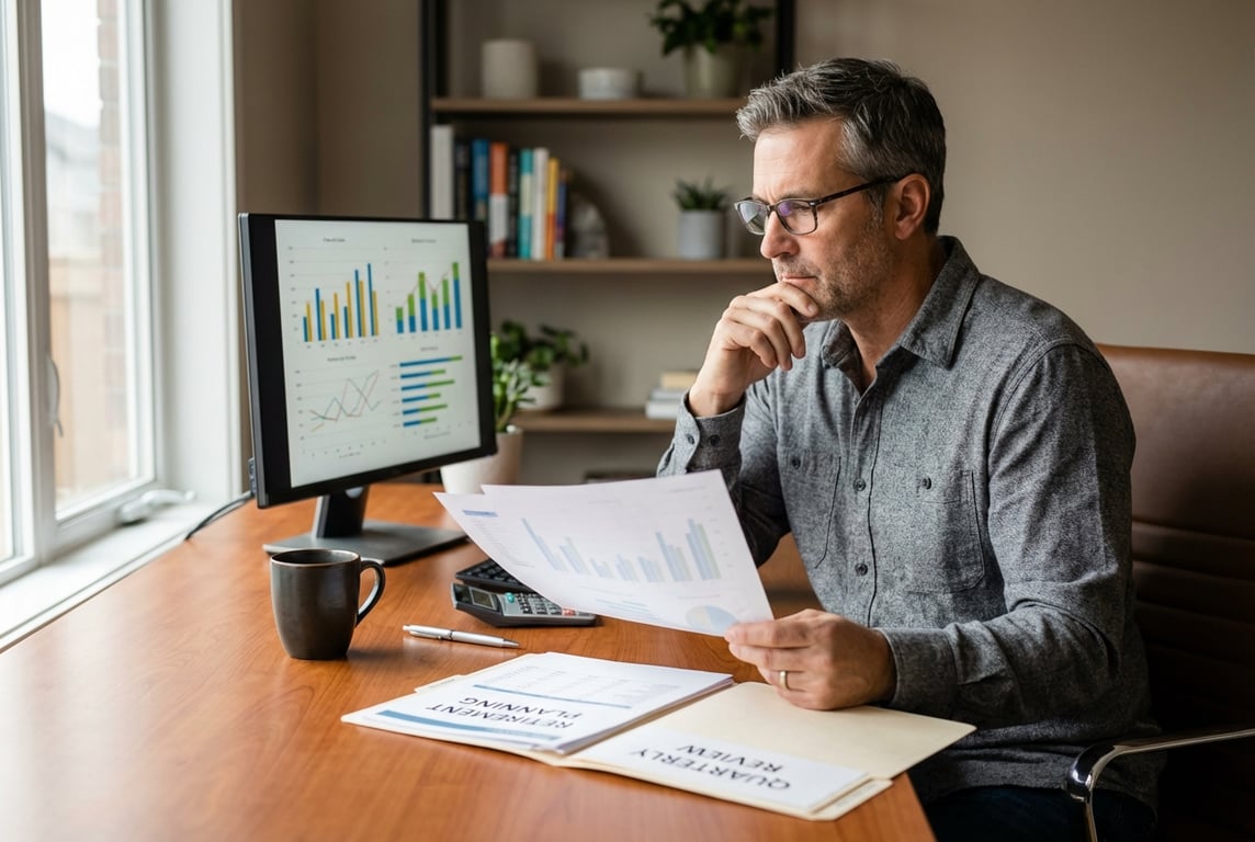 Man reviewing financial planning documents