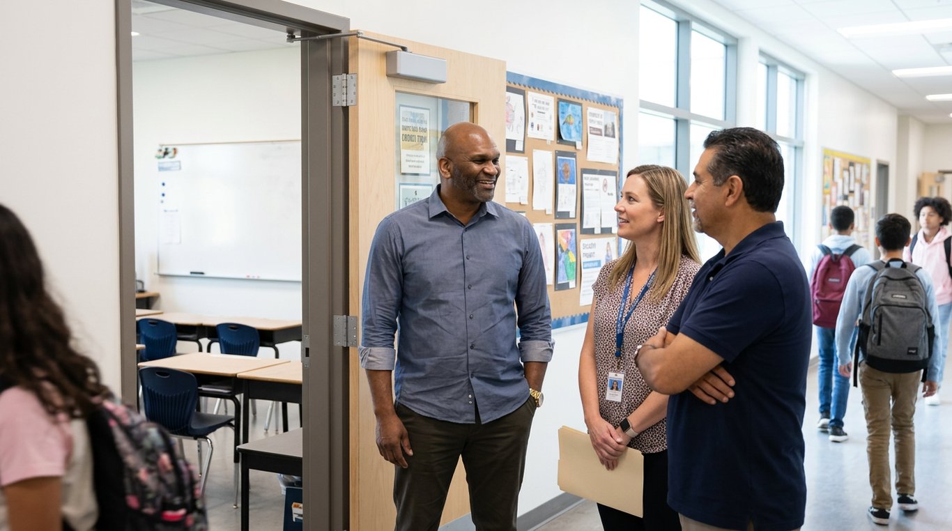 Students and educators in positive learning environment