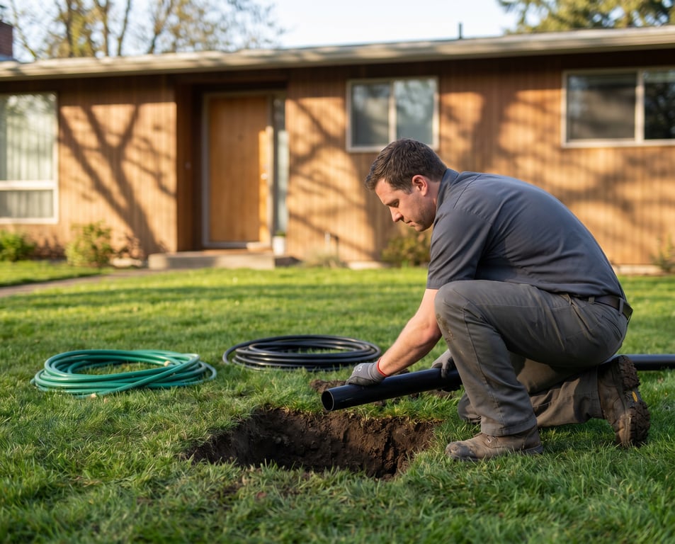 Trenchless sewer replacement leaves a Bay Area front lawn intact with only a small access point