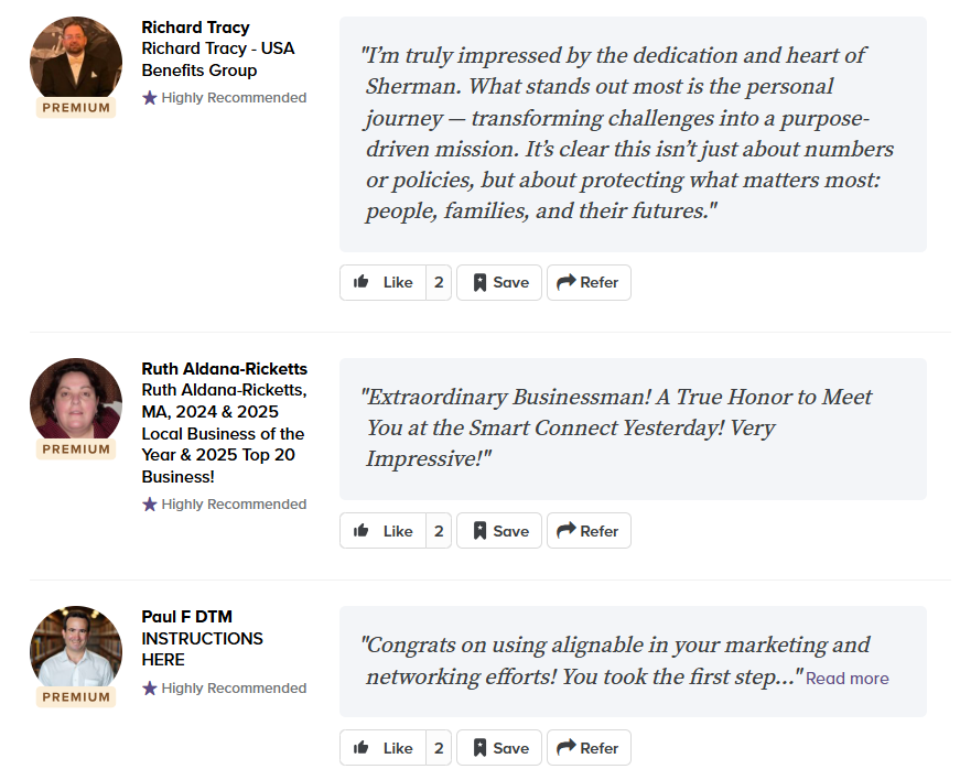 Client testimonial from Alignable - Watts Unified Solutions review