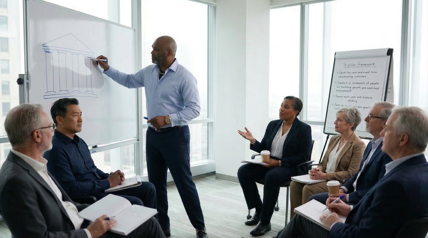 Corporate leadership team trust workshop session