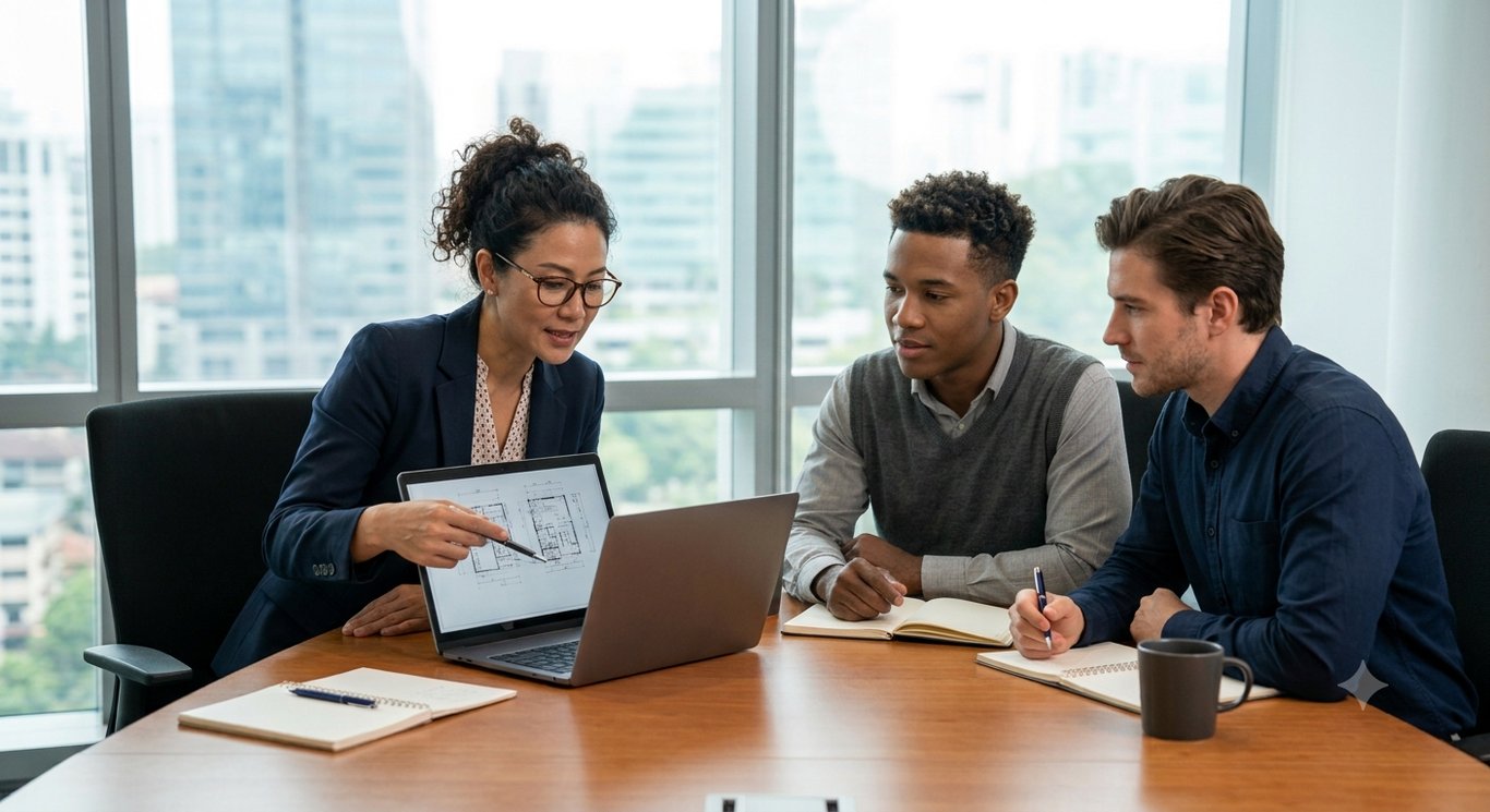 An investor walking founders through a strategy session