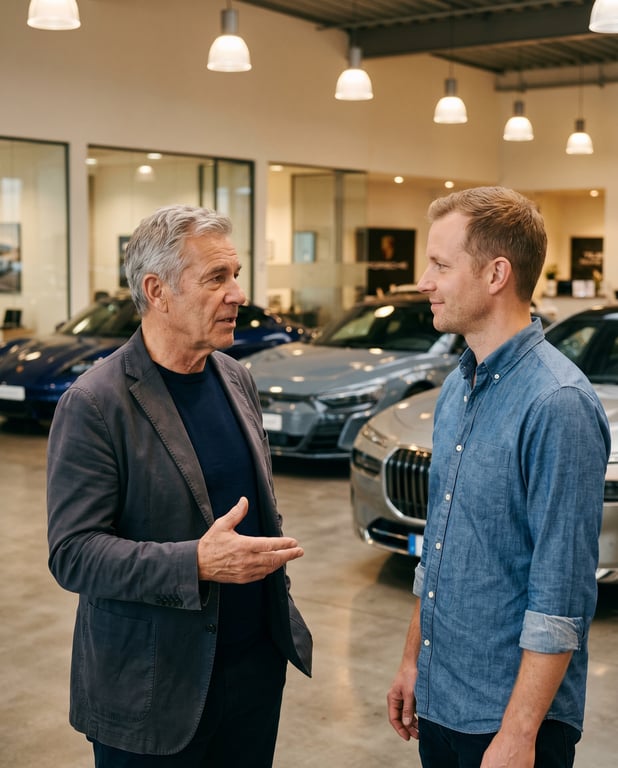 Eric Freeman and Marshall Zoerner on the Freeman showroom floor