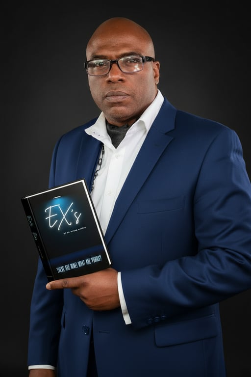 Dr. Wayne Marcus holding Ex's book