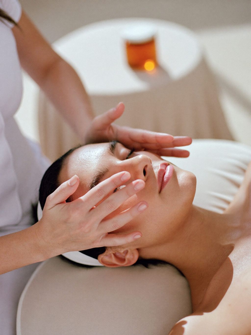Thermal facial treatment being performed at Sol & Jade