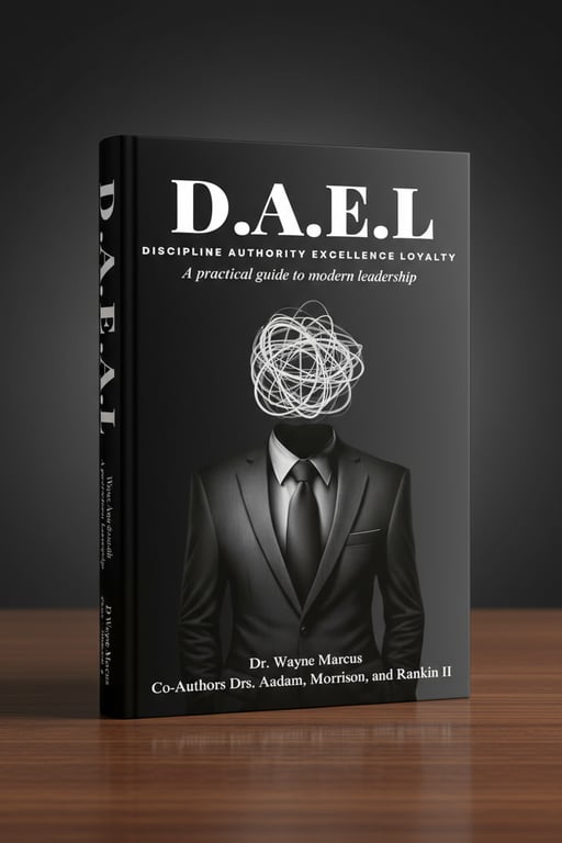 D.A.E.L leadership book cover - Discipline, Authority, Excellence, Loyalty by Dr. Wayne Marcus