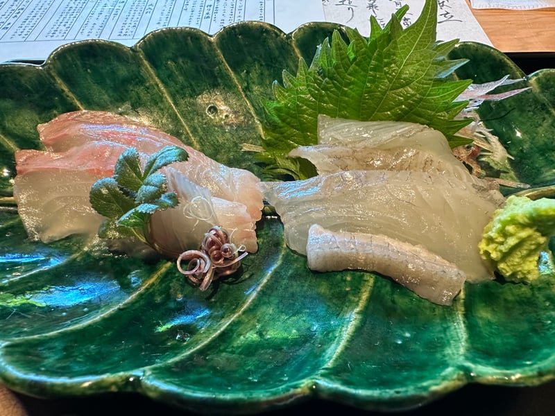 新湊のしまだいとマコガレイのお造り