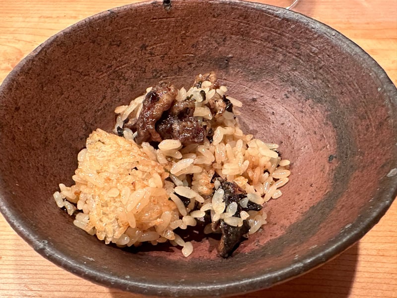 香茸のフリットとおこげご飯