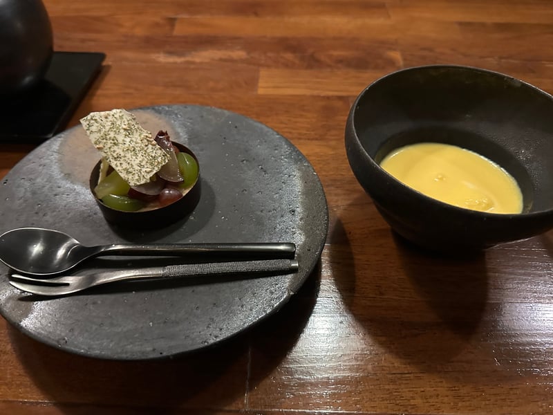 ぶどうのタルトと、かぼちゃのスープ