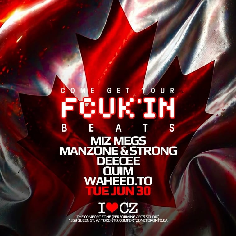 Canada Day at Comfort Zone flyer