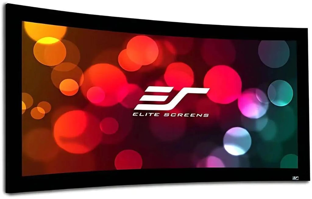 Elite Screens CURVE165WH1 Lunette Series - 165 Inches CineWhite Curve Fixed Frame Projection Screen