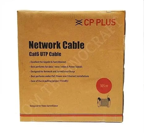 CP Plus CAT6 305mtrs UTP Copper Cable (CP-EUT-6TGL23-305)