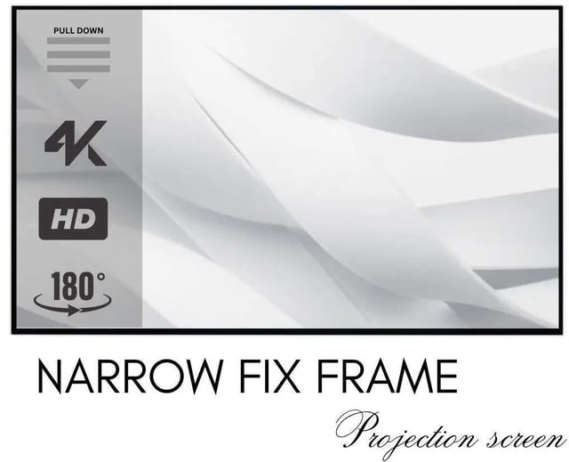 Elcor, Silver3D Narrow Fix frame screen 100-inch Diagonal In 16:10 Aspect Ratio, 3D/4K technology