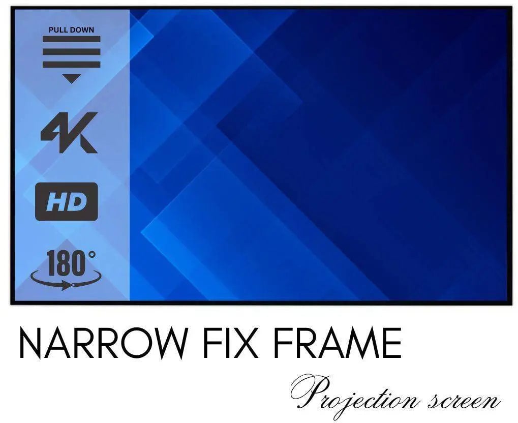 ELCOR, ezCinema Acoustically Fix frame projector screen 100-inch Diagonal In 16:9 Ratio, UHD/3D/4K Technology