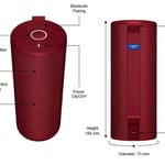 Ultimate Ears Boom 3 Portable Bluetooth Wireless Speaker Red thumbnail 2