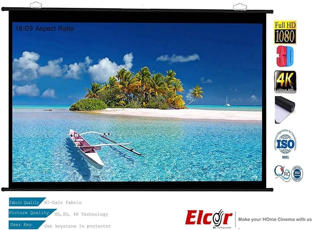 Elcor Map type 92 Inch Projector Screen 4 X 7 Ft