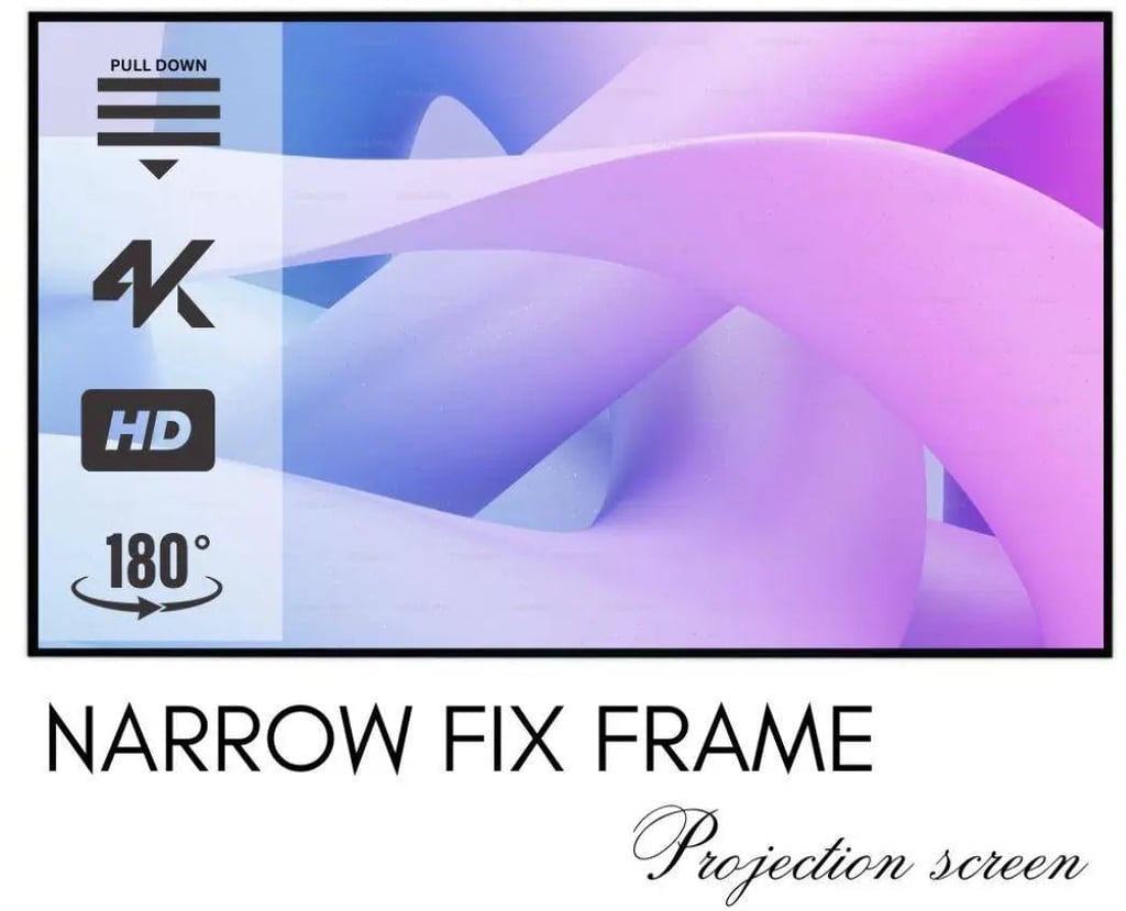 ELCOR, ezCinema ALR Fix frame Projector Screen 137-inch Diagonal In 16:10 Ratio, UHD/3D/4K Technology
