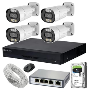 4 MP COLORVU WITH AUDIO IP CAMERA SET WITH 4 CHN NVR