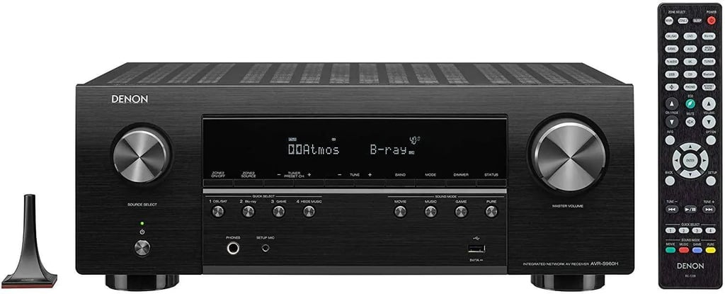 Denon Avr-s960h 7.2 Channel 8k Av Receiver With 3d Audio, Voice Control And Heos Built-in