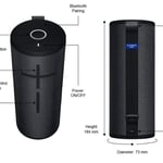 Ultimate Ears Boom 3 Portable Bluetooth Wireless Speaker Black thumbnail 2