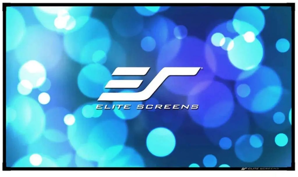 Elite Screens AR92H2-A1080P4K - 92 Inches Edge Free Cine Acoustic Pro 1080P Full HD Fixed Transparent Perforated Frame Home Theatre Projection Screen