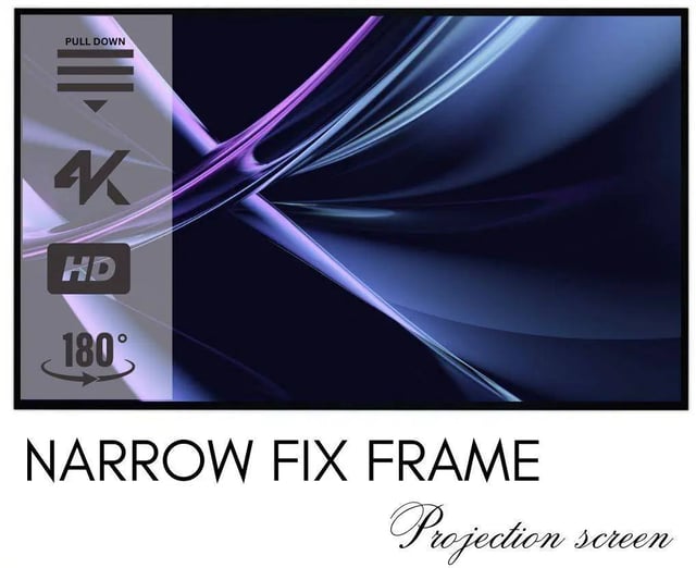 ELCOR, ezCinema Acoustically Transparent Fix frame screen 84-inch Diagonal In 16:10 Ratio, UHD/3D/4K Technology