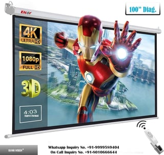 Elcor 5ft X 7ft 100-inch Diagonal Motorised Projector Screens