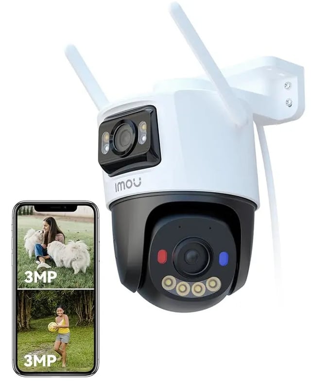 Imou 3MP+3MP 1296p Dual Lens CCTV Camera Home Outdoor, Pan-Tilt Wi-Fi Camera