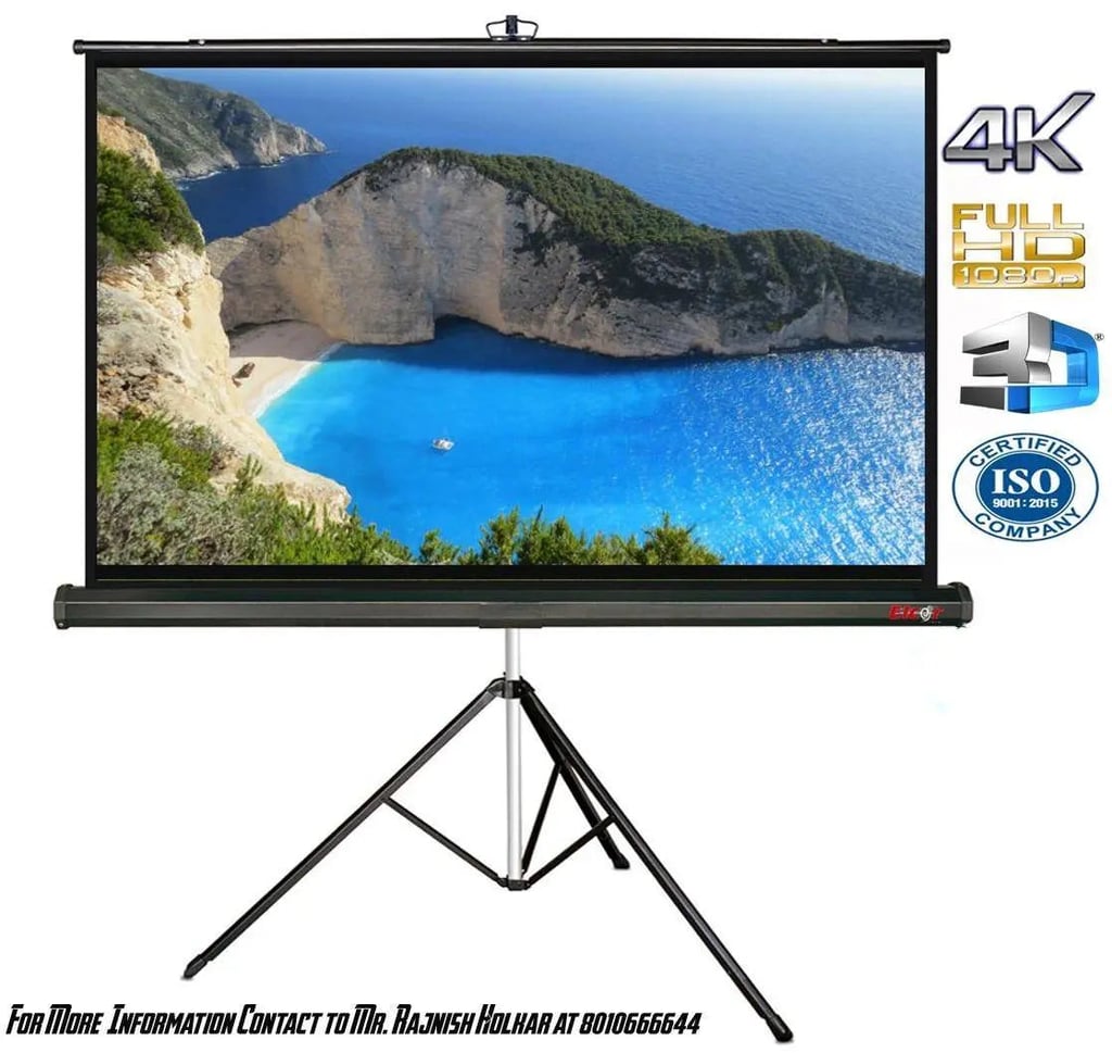 Elcor 120 Inch 6ft By 8ft Hd tripod Projector Screen