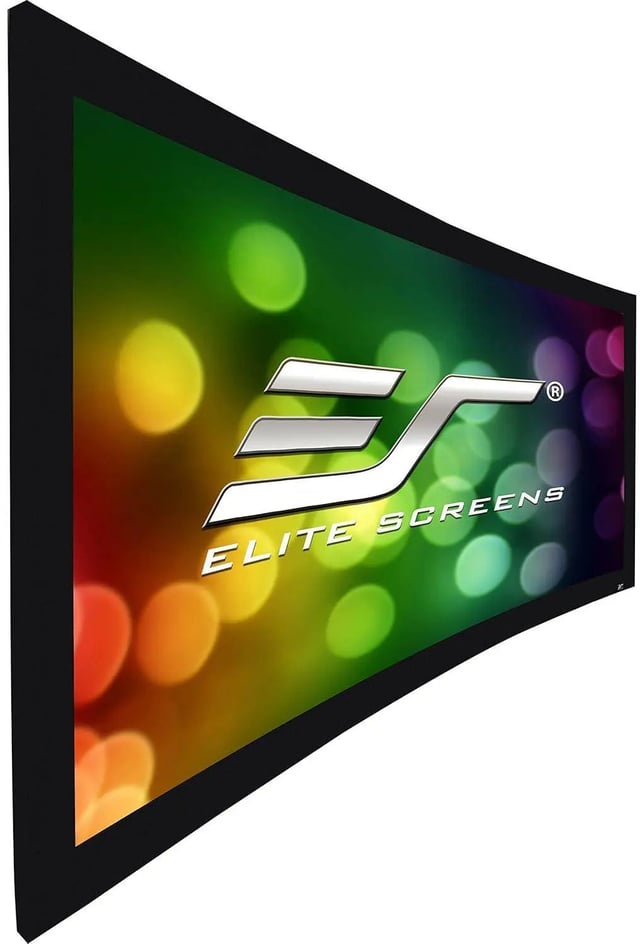 Elite Screens CURVE92WH1 - 92 Inches Lunette 2 Curved Frame4K/8K UHD Fixed Frame Home Theatre Curved Projection Screen