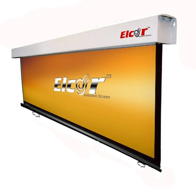 Elcor Manual Wall Spring Action 4k Full Hd Projector Screen