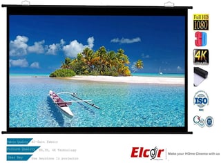 Elcor 5 X 7 Ft Hdr Support Projector Screen