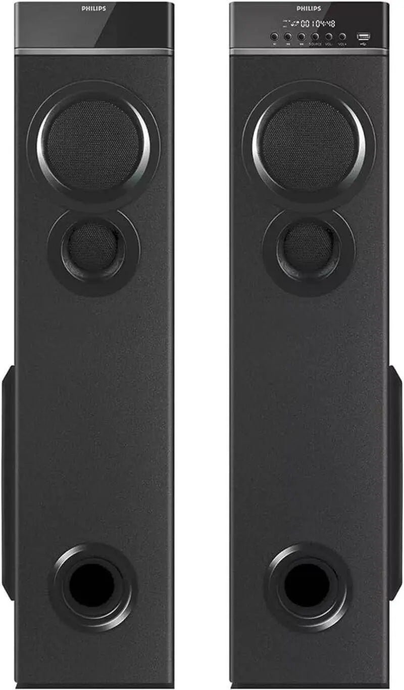 Philips Audio Spa9085 2.0ch 100w Multimedia tower Speakers Pair