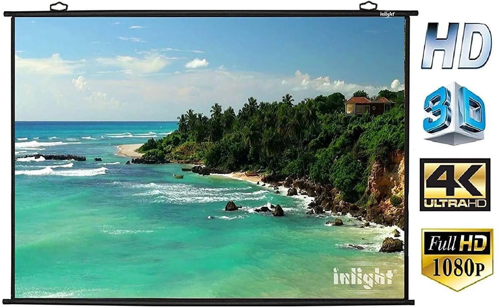 Inlight Map type 3d And 4k Projector Screen 6 X 4 Ft