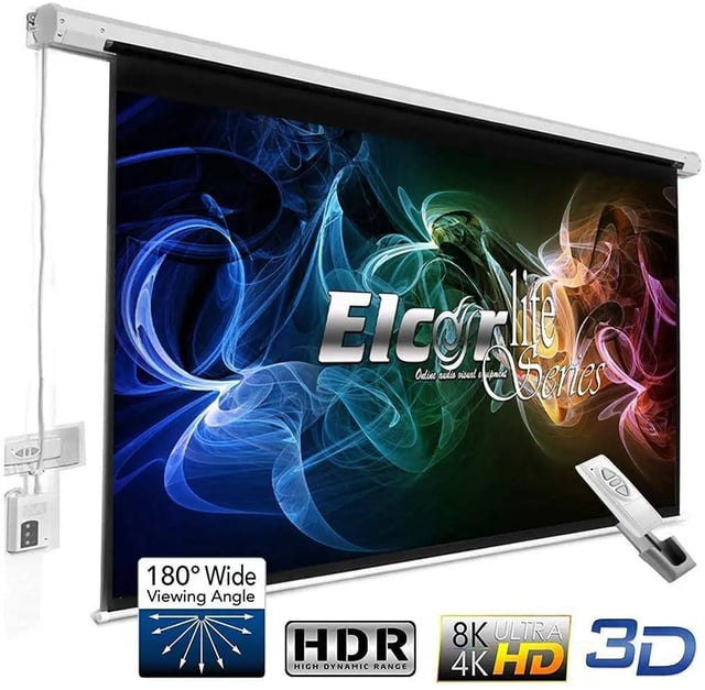 ELCOR Motorized Projector screen 92-Inch Diagonal In 16:09 Aspect HD/3D/4K Technology [Model No. EL92INMTS]