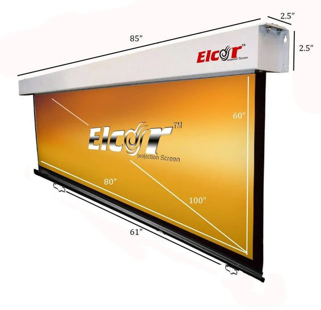 Elcor Spring Action Projector Screen (5ft X 7ft) 100 Inch Diagonal