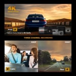 CP PLUS 4K Dashcam for Car with GPS | 8MP Front + FHD Cabin & Rear Camera | CP-F86C thumbnail 3