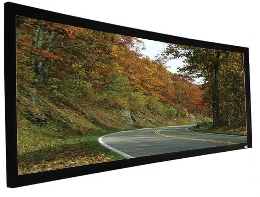 Elite Screens CURVE235-166W - 166 Inches CineWhite (2.35:1 Cinema Scope) Curve Fixed Frame Projection Screen